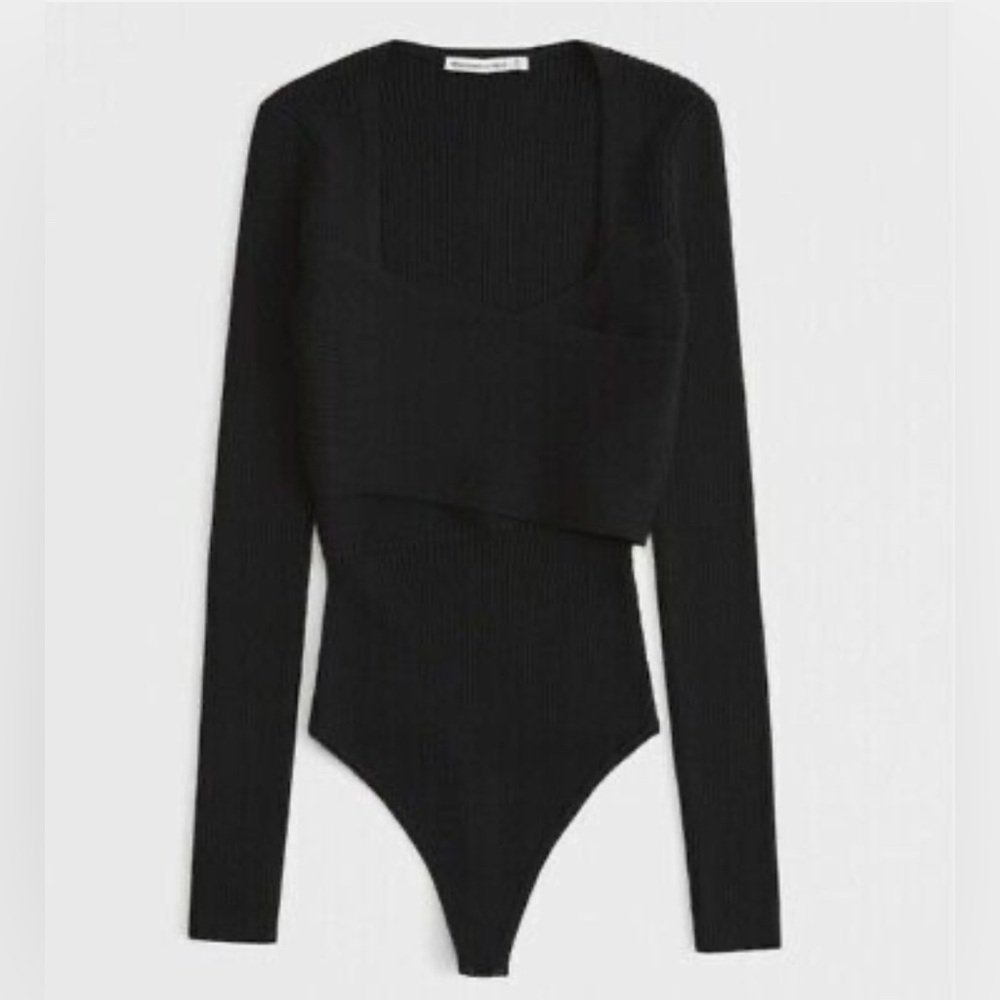 Abercrombie & Fitch Luxeloft Wrap Long Sleeve Bodysuit